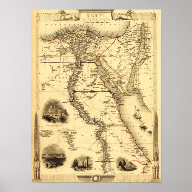 Ägypten und ArabienPanoramakarteÄgypten Poster (Vorne)