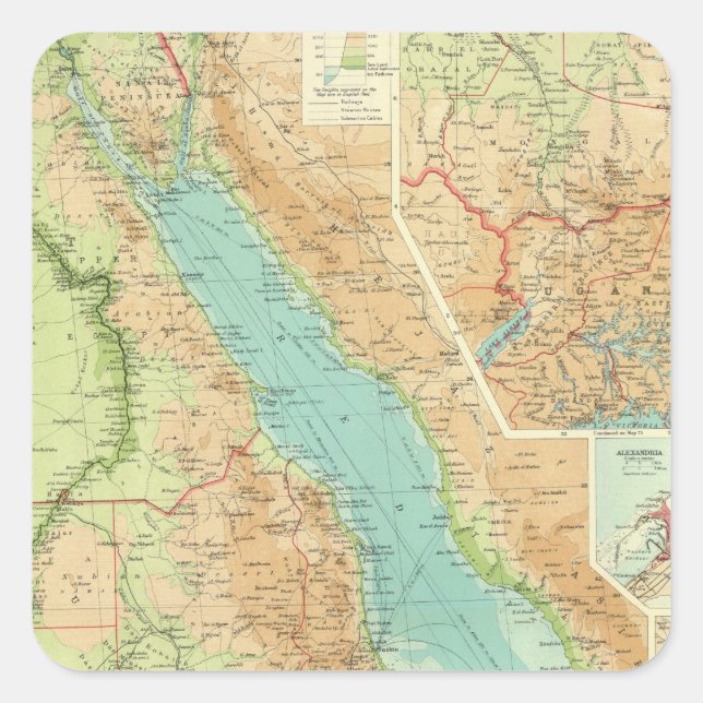 Ägypten und der Nil Quadratischer Aufkleber (Vorderseite)