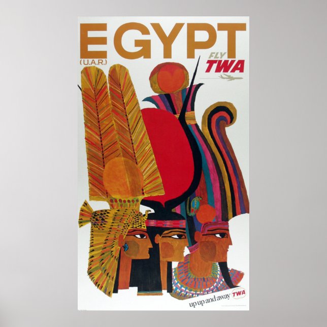 Ägypten Vintage Luftreise Alte Kultur Tourismus Poster (Vorne)