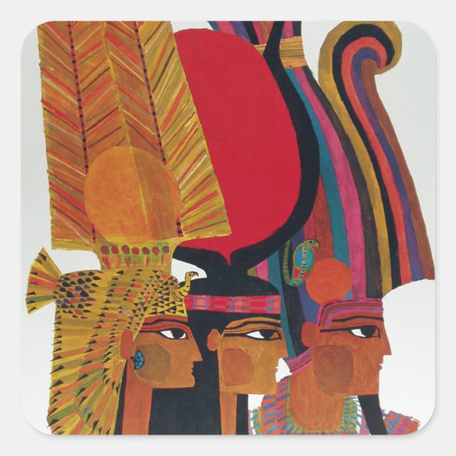 Ägypten Vintage Luftreise Alte Kultur Tourismus Quadratischer Aufkleber (Vorderseite)