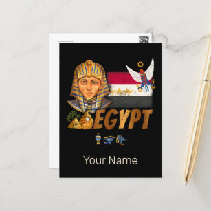 Ägypten Vintage Pharao-Flagge und Pyramiden Souven Feiertagspostkarte