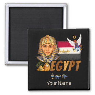 Ägypten Vintage Pharao-Flagge und Pyramiden Souven Magnet