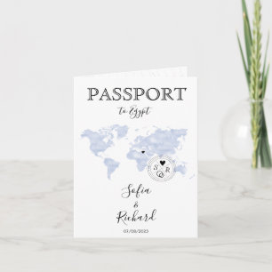 Ägypten Wedding Destination Passport Blue World Ma Einladung