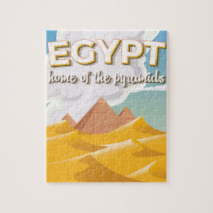 Ägypten - Zuhause der Pyramiden Reiseposter Druck Puzzle
