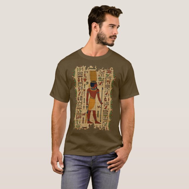 Ägypter Amun Ra - Amun bezüglich der Verzierung T-Shirt (Vorne ganz)