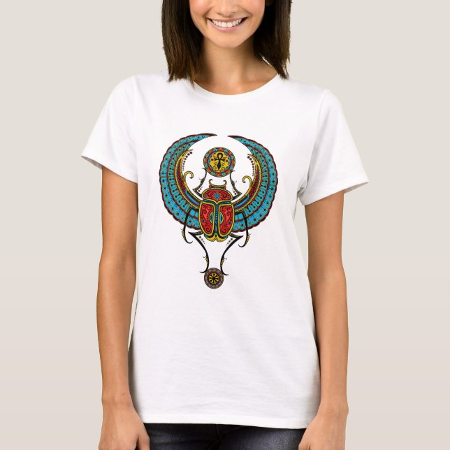 Ägypter Winged Scarabäus T-Shirt (Vorderseite)