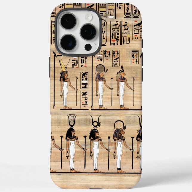 Ägyptisch-antike Hieroglyphen auf Papyrus Case-Mate iPhone Hülle (Rückseite)