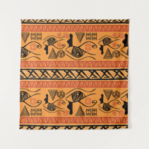 Ägyptisch gestreift, tribal Vintage-Motiv. Wandteppich