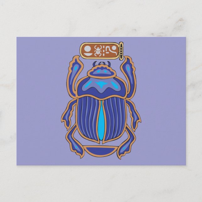 Ägyptisch Scarab Dung Dung Beetle Postkarte (Vorderseite)