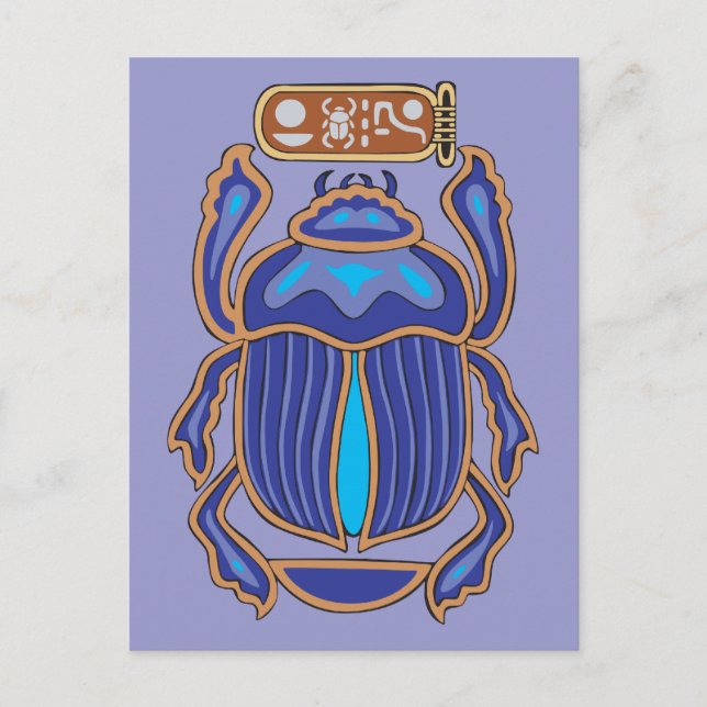 Ägyptisch Scarab Dung Dung Beetle Postkarte (Vorderseite)