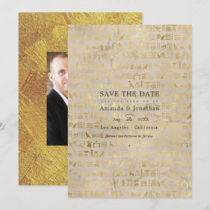 Ägyptisch-Themene-Hochzeitsfoto Save The Date
