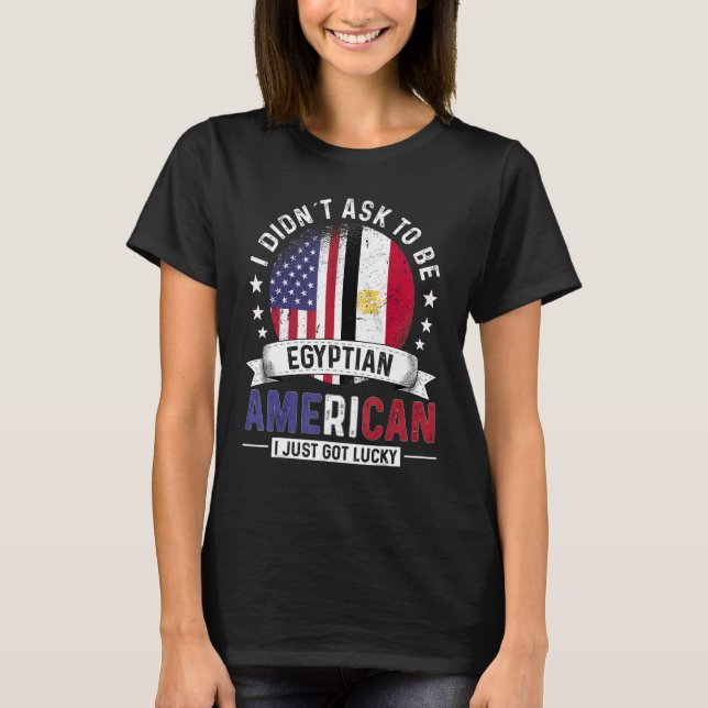 Ägyptische amerikanische Länder Flaggen T-Shirt (Vorderseite)