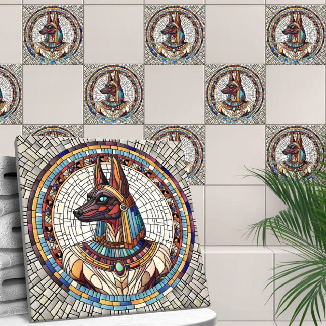 Ägyptische Anubis - Mosaikkunst Fliese (Von Creator hochgeladen)