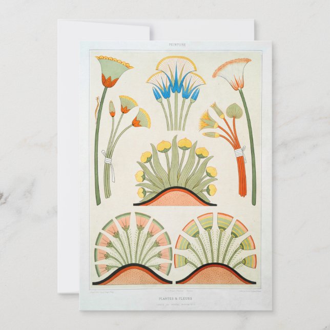 Ägyptische Blume Einladung (Vorderseite)