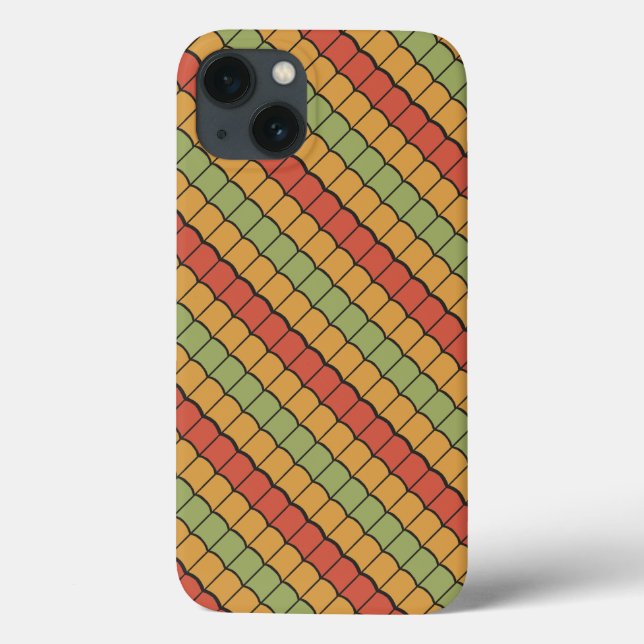 Ägyptische Feathers Red Yellow Green Pattern Case-Mate iPhone Hülle (Rückseite)