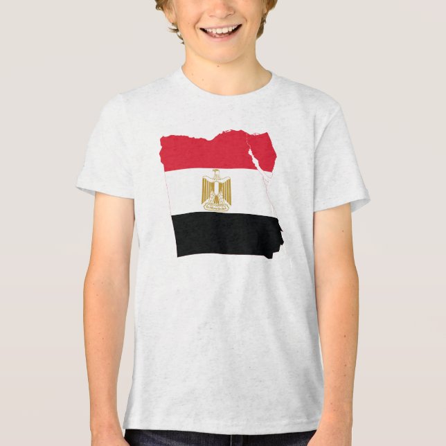 Ägyptische Flag Karte Tri-Blend Shirt (Vorderseite)