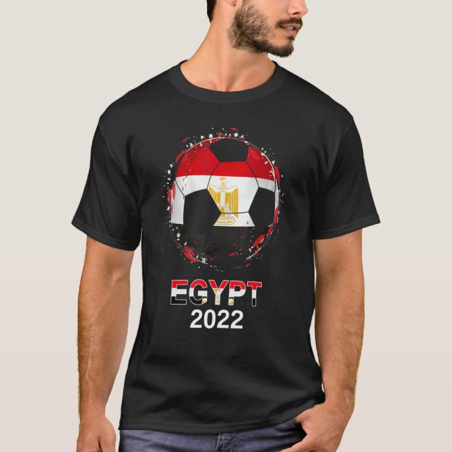 Ägyptische Flagge 2022 Unterstützer ägyptische Fuß T-Shirt (Vorderseite)