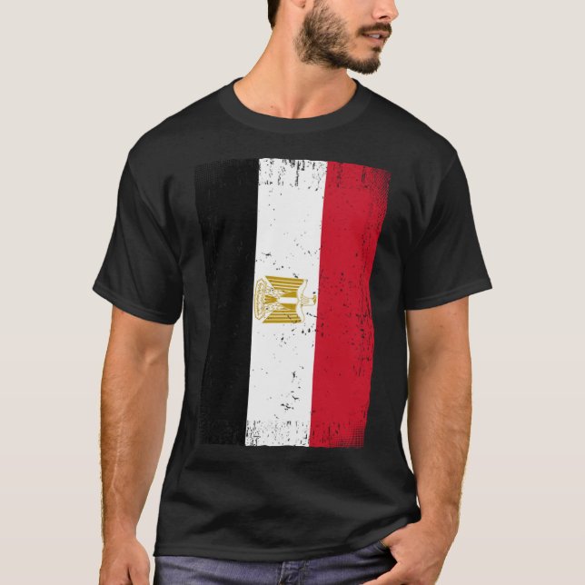Ägyptische Flagge Ägypten T-Shirt (Vorderseite)
