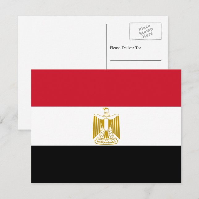 Ägyptische Flagge, Flagge Ägyptens Postkarte (Vorne/Hinten)