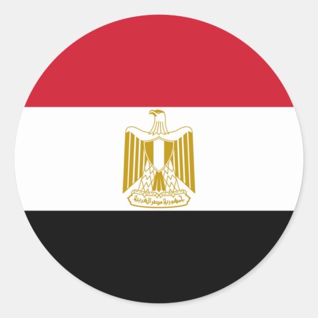 Ägyptische Flagge, Flagge Ägyptens Runder Aufkleber (Vorderseite)