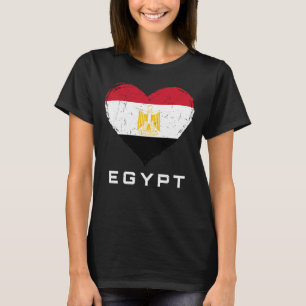 Ägyptische Flagge Herz bekümmert Frauen schwarz T-Shirt