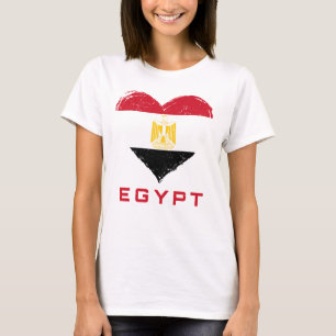 Ägyptische Flagge Herz bekümmert Frauen Weiß T-Shirt