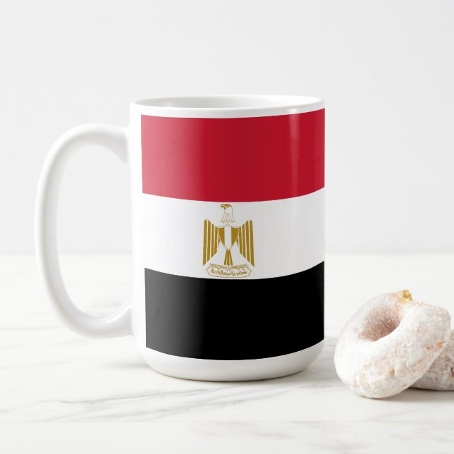 Ägyptische Flagge Kaffeetasse (Mit Donut)