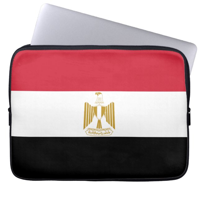 Ägyptische Flagge Laptopschutzhülle (Vorderseite)