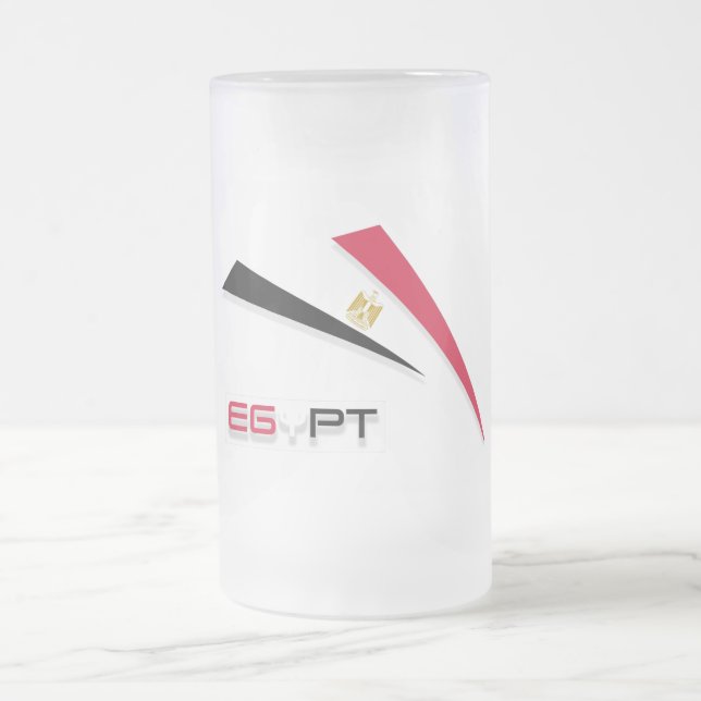 ägyptische Flagge Mattglas Bierglas (Mittel)