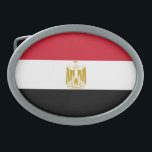 Ägyptische Flagge Ovale Gürtelschnalle<br><div class="desc">Patriotische Flagge Ägyptens.</div>
