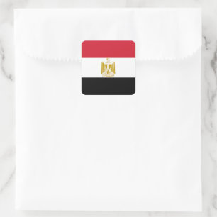 Ägyptische Flagge Quadratischer Aufkleber