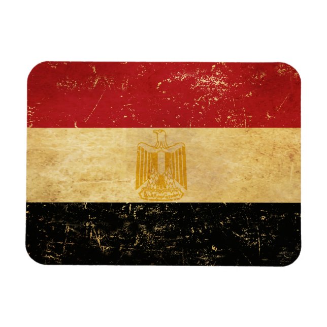Ägyptische Flagge Vintag Grunge Design Magnet (Horizontal)