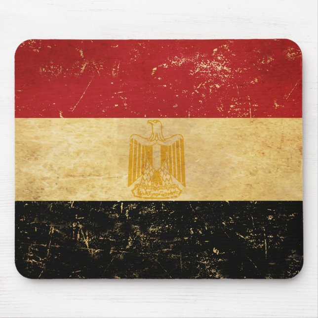 Ägyptische Flagge Vintag Grunge Design Mousepad (Vorne)