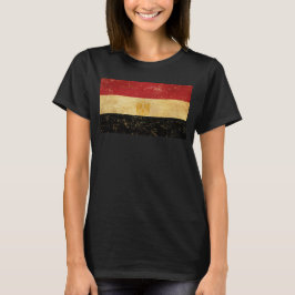Ägyptische Flagge Vintag Grunge Frauen Schwarz T-Shirt