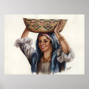 Ägyptische Frauenkorb-Kunst Poster