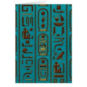Ägyptische goldene lederne Hieroglyphen auf