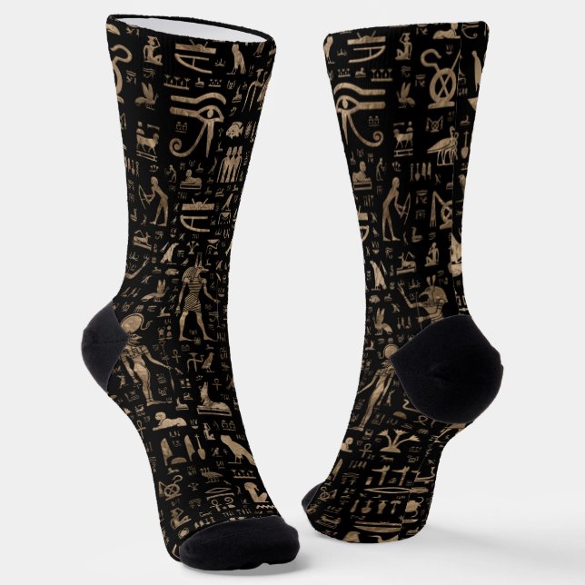 ägyptische Götter und Hieroglyphen Socken (Gewinkelt)