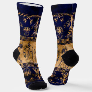 ägyptische Götter und Ziergrenze Socken