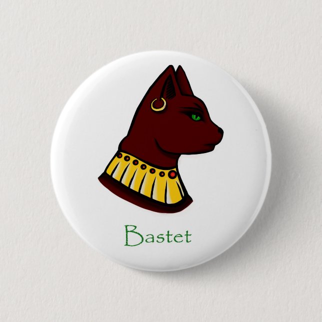 Ägyptische Göttin - Bastet-Abzeichen Button (Vorderseite)