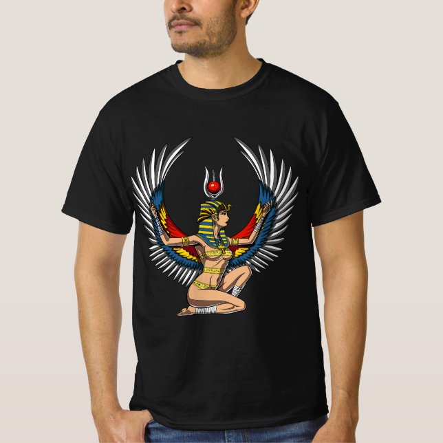Ägyptische Göttin Isis Königin Pharao Hieroglyphen T-Shirt (Vorderseite)