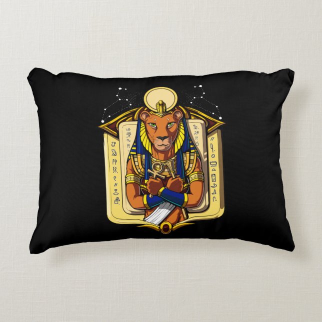 Ägyptische Göttin Lioness Sekhmet God Bastet Dekokissen (Vorderseite)