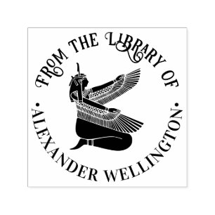 Ägyptische Göttin Maat Silhouette Bibliotheksbuch  Permastempel