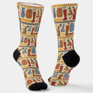 Ägyptische Grafik-Collage aus dem alten Ägypten Socken