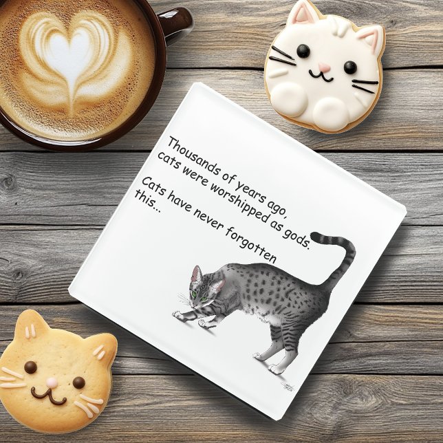 Ägyptische Gray Tabby Cat Glasuntersetzer (Von Creator hochgeladen)