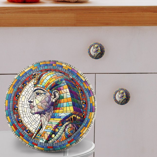 Ägyptische Große Sphinx - Mosaikkunst Keramikknauf (Von Creator hochgeladen)