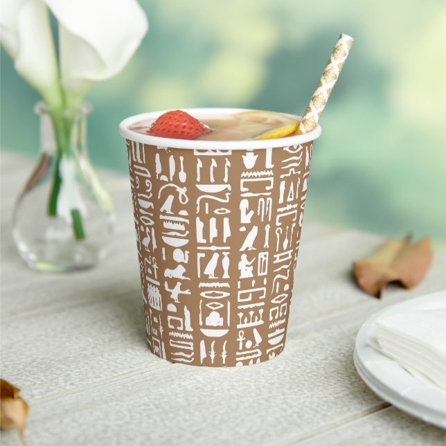 Ägyptische Hieroglyph-Papierkämmen Pappbecher (In Situ)