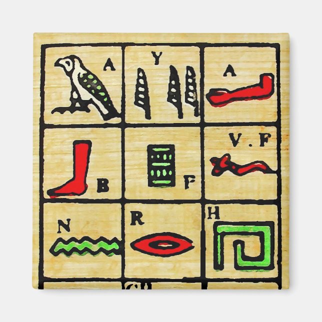 Ägyptische Hieroglyphen, Alphabetische Symbole Magnet (Vorne)