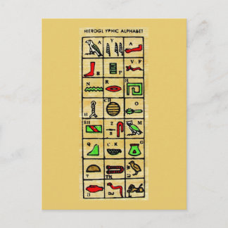 Ägyptische Hieroglyphen, Alphabetische Symbole Postkarte