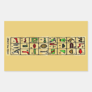 Ägyptische Hieroglyphen, Alphabetische Symbole Rechteckiger Aufkleber