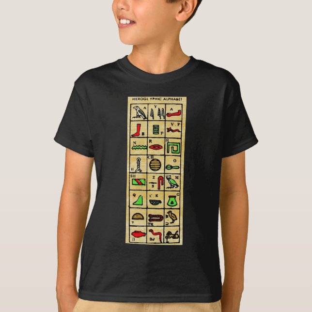 Ägyptische Hieroglyphen, alphabetische Symbole T-Shirt (Vorderseite)